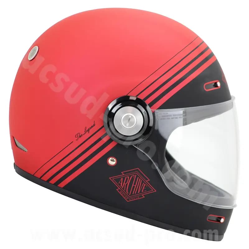 Casque intégral Archive Vintage The Legend fibre rouge mat XXL 5