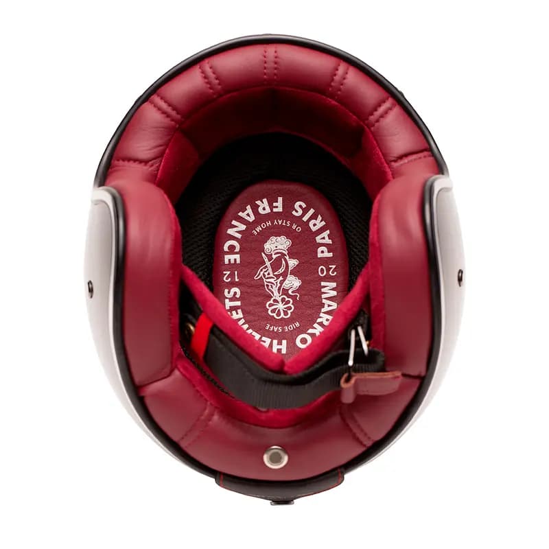 Casque Jet Marko THE CLASSIC Noir Rouge S 4