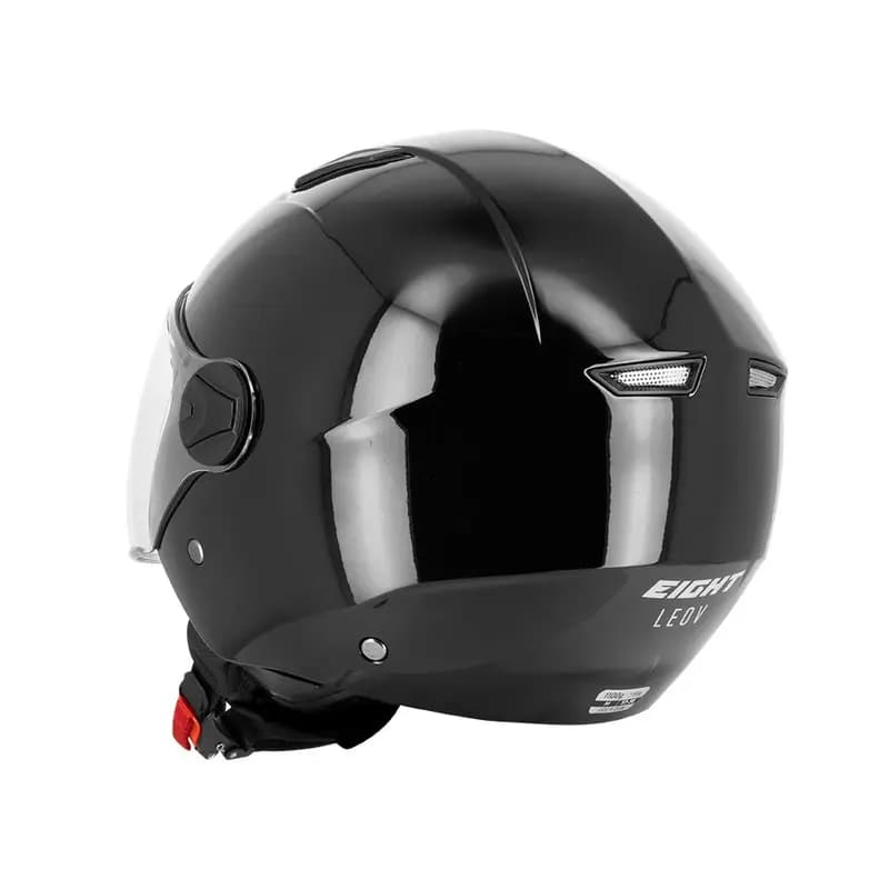 Casque Jet Eight S779 LEOV LV Noir L écran long 4