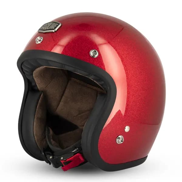 Casque Jet Café Racer S250 Rouge Pailleté Brillant Gasoline Taille S