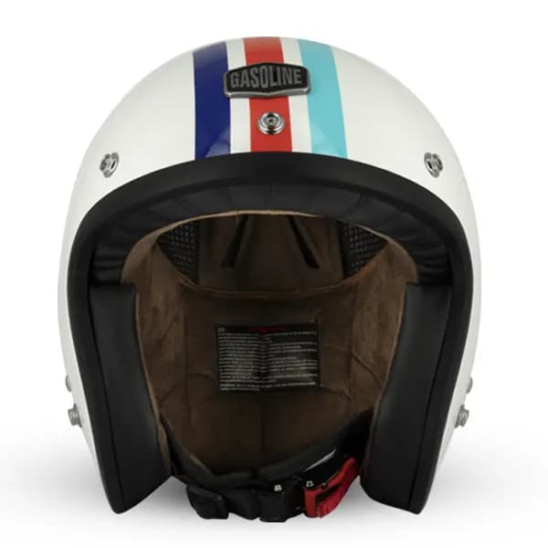 Casque Jet Café Racer S250 Blanc/Bleu/Rouge Brillant Taille S Gasoline 2
