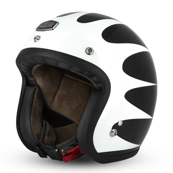 Casque Jet Café Racer S250 Noir Blanc Brillant Gasoline Taille XL