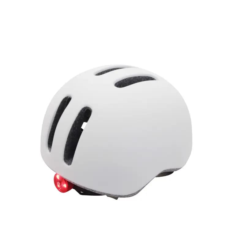 Casque vélo urbain Polisport Commuter In-Mold blanc mat visière grise 54-58 avec lumière intégrée 2
