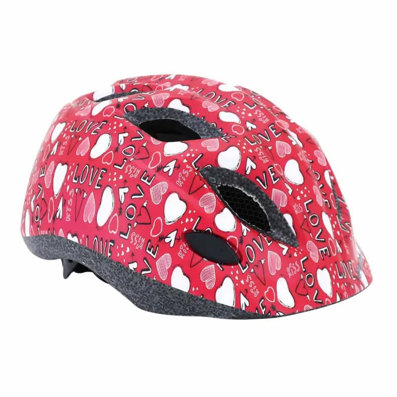 Casque vélo enfant Polisport Junior Love rose 52-56 cm avec molette et éclairage LED