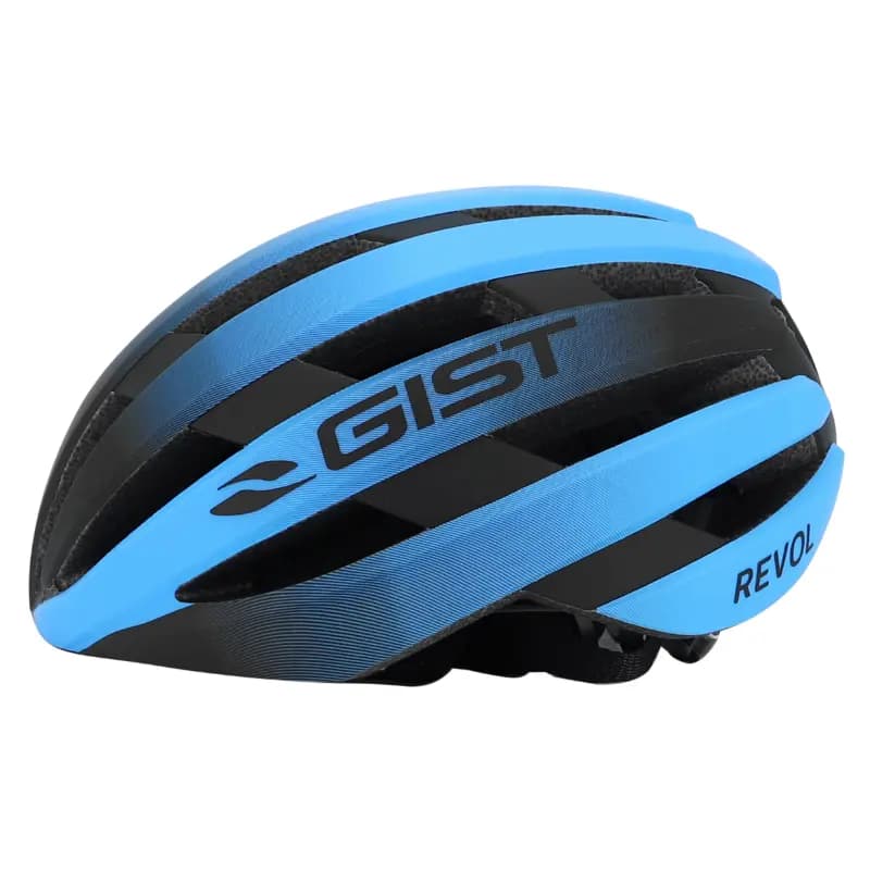 Casque vélo adulte GIST Route Revol bleu-noir femme et junior full in-mold taille 54-58 4
