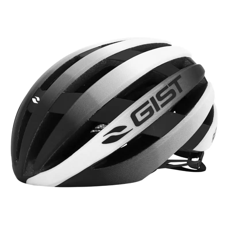 Casque vélo adulte GIST Route Revol blanc-noir femme et junior full in-mold taille 54-58 3