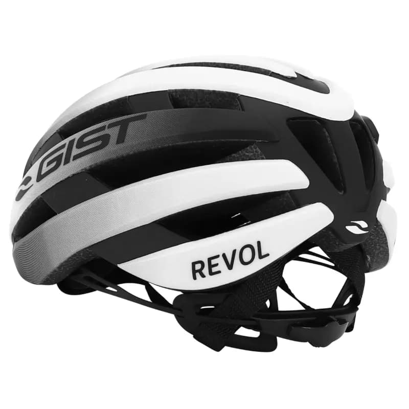 Casque vélo adulte GIST Route Revol blanc-noir femme et junior full in-mold taille 54-58 5