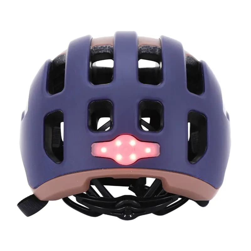 Casque vélo adulte Auvray urbain safe bleu marine-marron double in-mold avec éclairage intégré USB taille 56-59 6
