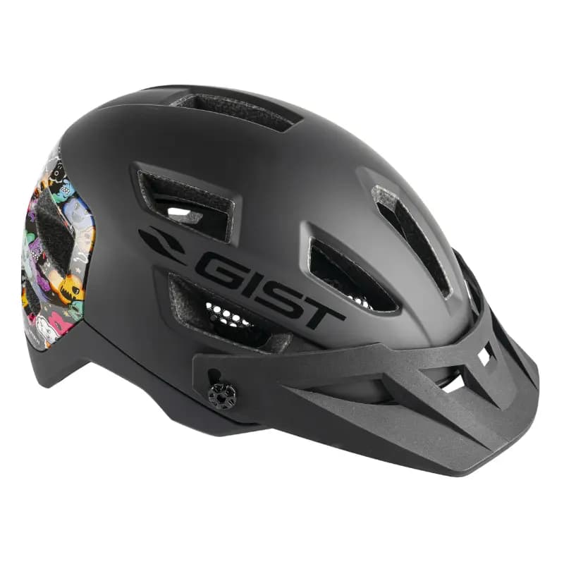 Casque vélo adulte GIST VTT Kop noir avec visière réglable 58-62 cm