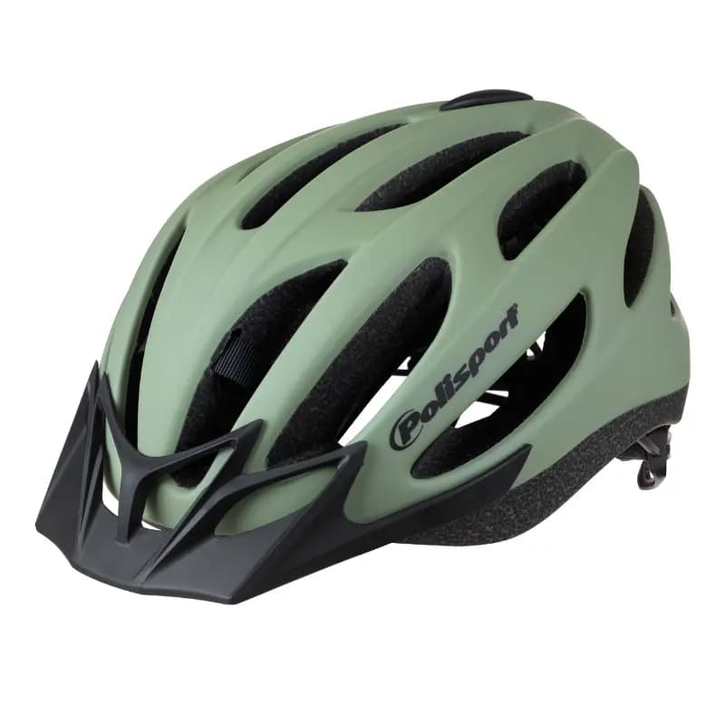 Casque vélo urbain Polisport Sport Flow In-Mold vert mat avec visière noire taille 58-62 système Quick Lock