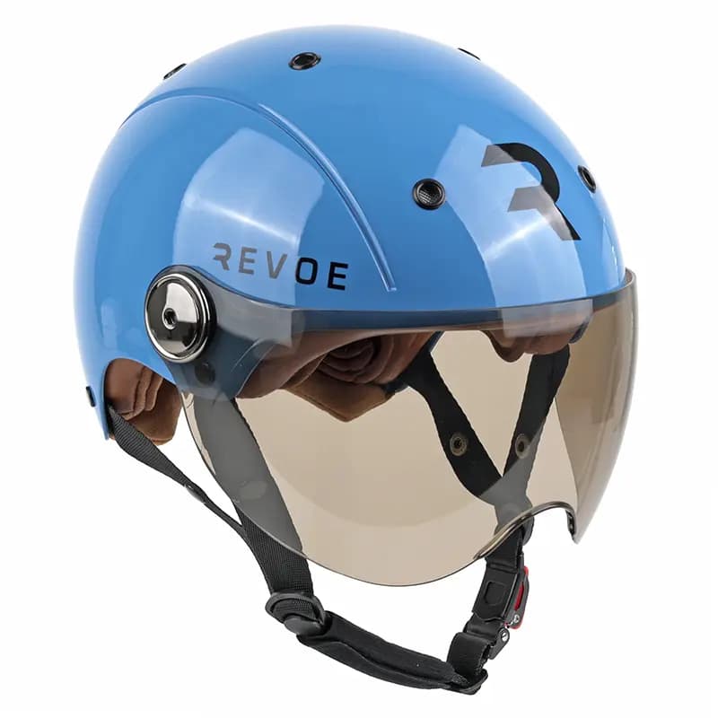 Casque vélo adulte REVOE Premium urbain-city bleu pétrole taille 59-60 visière réglable protection oreille amovible EN1078+A1
