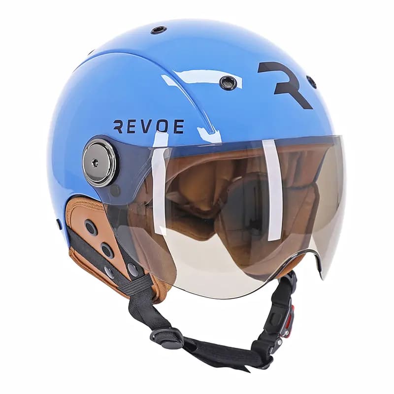Casque vélo adulte REVOE Premium urbain-city bleu pétrole taille 59-60 visière réglable protection oreille amovible EN1078+A1 2