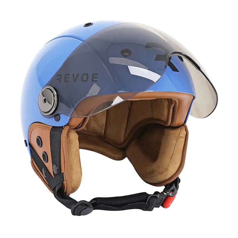 Casque vélo adulte REVOE Premium urbain-city bleu pétrole taille 59-60 visière réglable protection oreille amovible EN1078+A1 3
