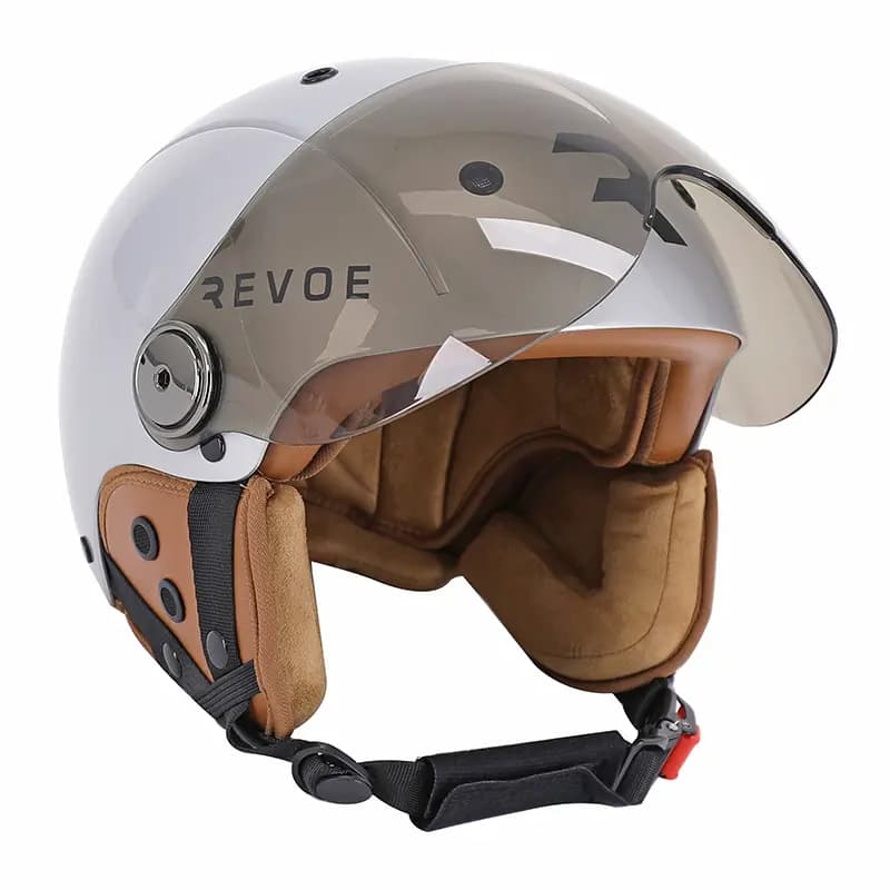 Casque vélo adulte Revoe Premium Urbain-City gris silver taille 55-56 visière réglable protection oreille amovible homologation EN1078+A1 3