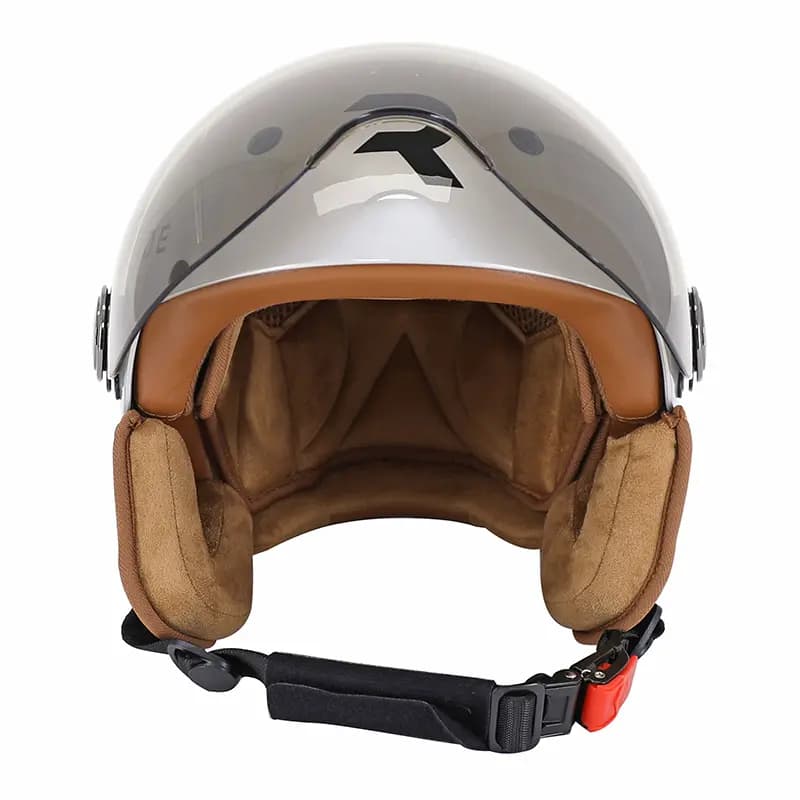 Casque vélo adulte Revoe Premium urbain-city gris silver taille 57-58 visière réglable protection oreille amovible homologation EN1078+A1 4
