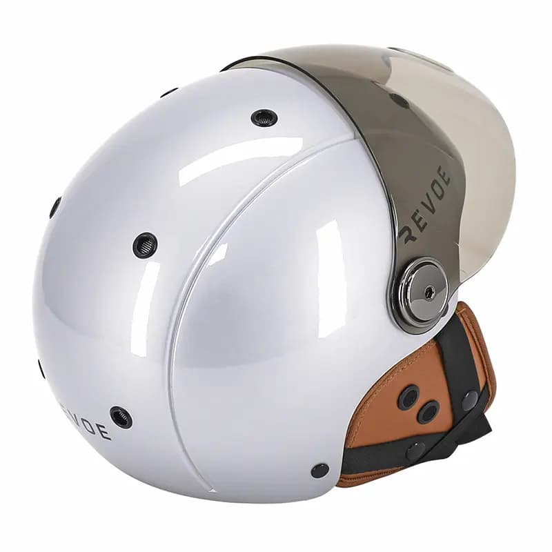 Casque vélo adulte Revoe Premium urbain-city gris silver taille 57-58 visière réglable protection oreille amovible homologation EN1078+A1 5