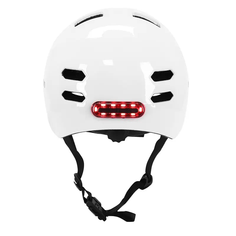 Casque vélo adulte Newton urbain-city V4 blanc brillant in-mold avec visière taille 58-61 éclairage intégré boucle Fidlock 6