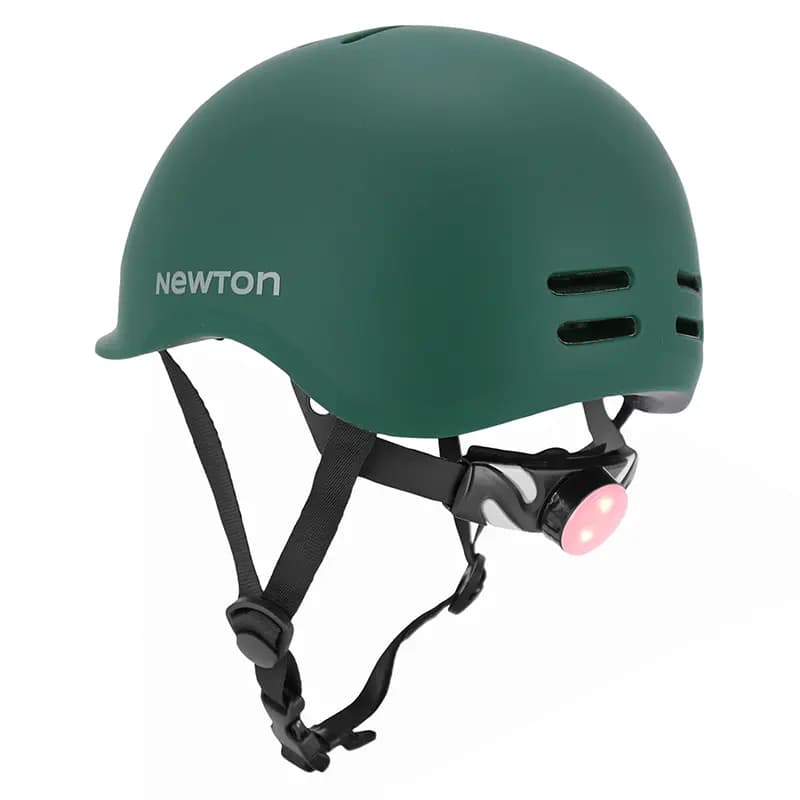Casque vélo adulte NEWTON urbain vert mat in-mold avec visière et éclairage intégré 55-58 cm 5