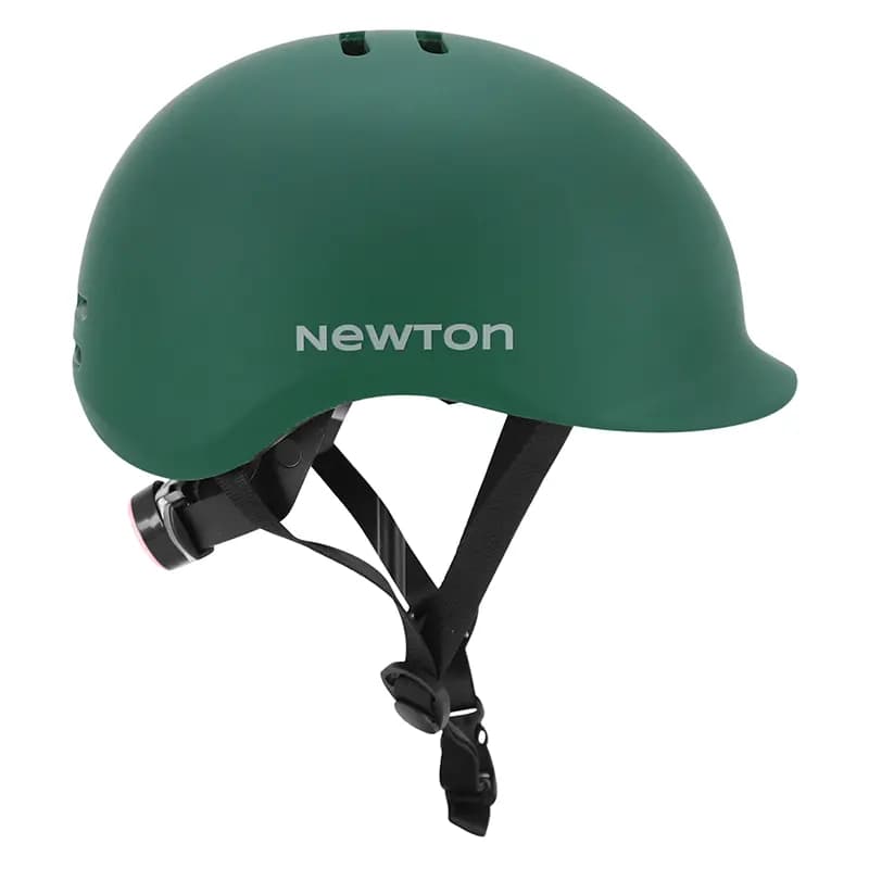 Casque vélo adulte NEWTON urbain vert mat in-mold avec visière et éclairage intégré 55-58 cm 8