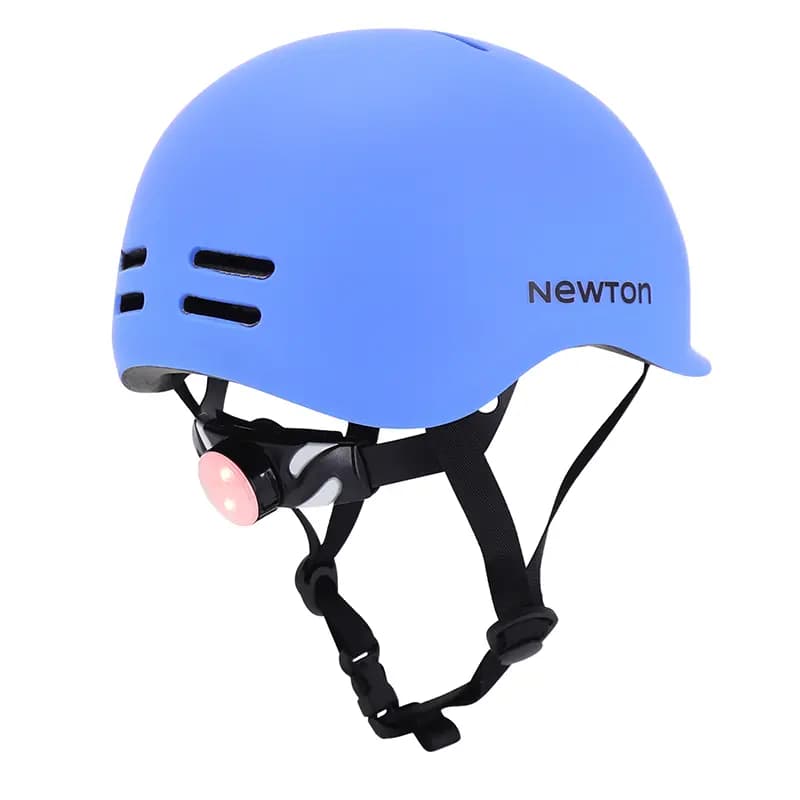 Casque vélo adulte Newton urbain bleu mat avec visière et éclairage intégré 58-61 cm 7