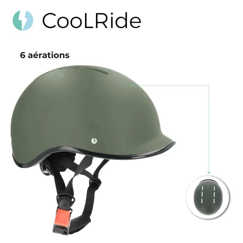 Casque vélo adulte Sélection P2R Coolride urbain-city kaki 55-58 cm 8