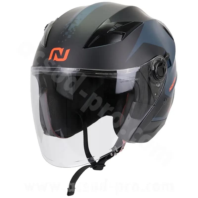 Casque jet City-X noir bleu double écran taille S