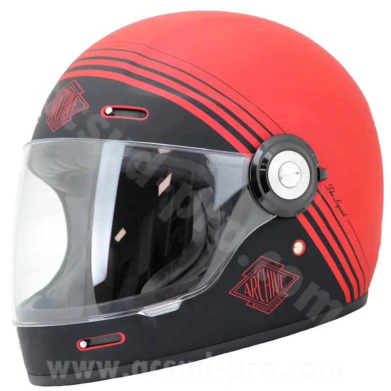 Casque intégral Archive Vintage The Legend fibre rouge mat XXL