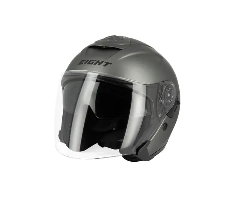 Casque Jet Eight Fibre E-Tech S790 Titane Mat M