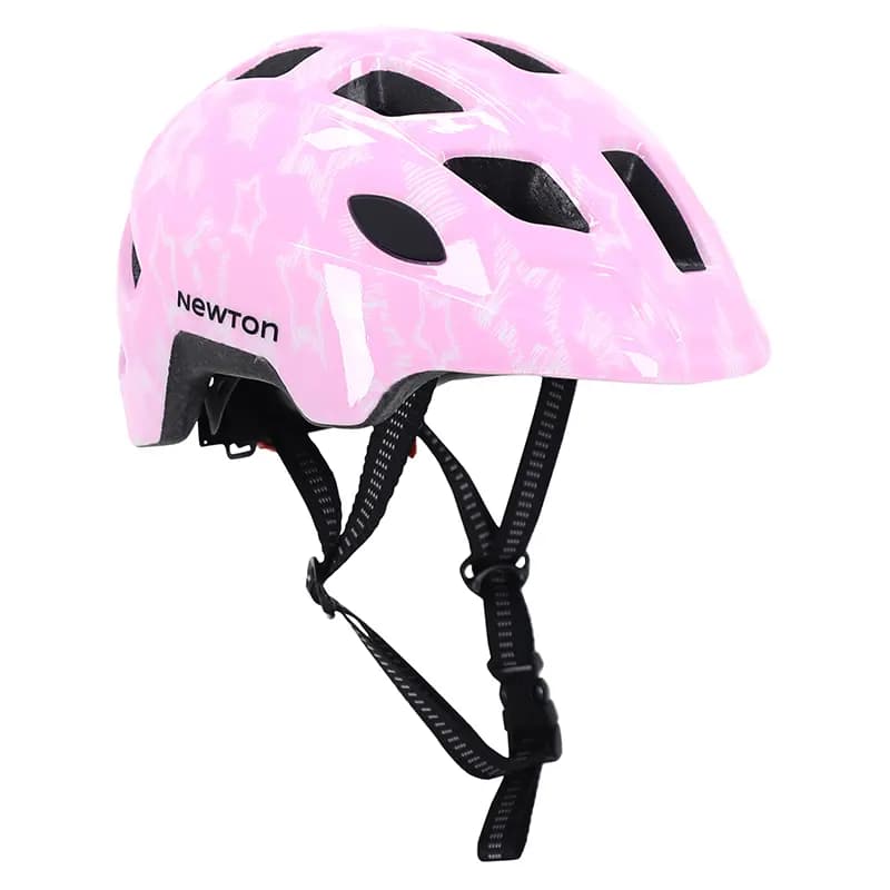 Casque vélo enfant Newton Stars rose in-mold avec lock taille 48-52