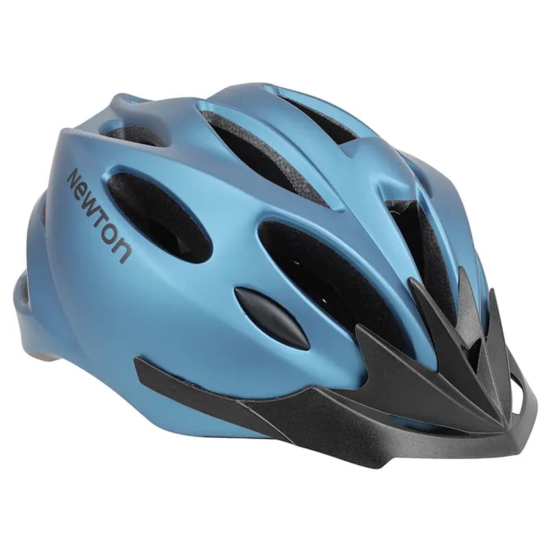Casque vélo adulte Newton route-VTT sport bleu mat in-mold Fidlock 55-58 cm avec visière