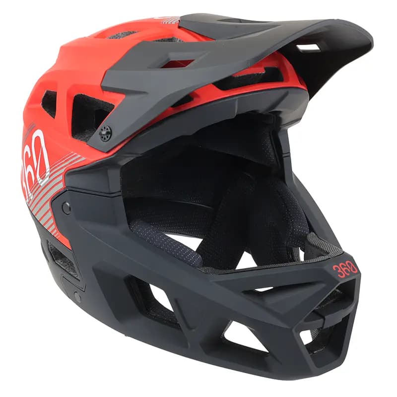 Casque vélo intégral descente Sélection P2R 360 rouge-noir taille M (55-58 cm)