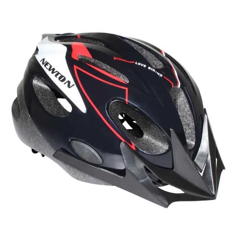 Casque vélo enfant Newton Crossride noir-rouge visière taille 53-55